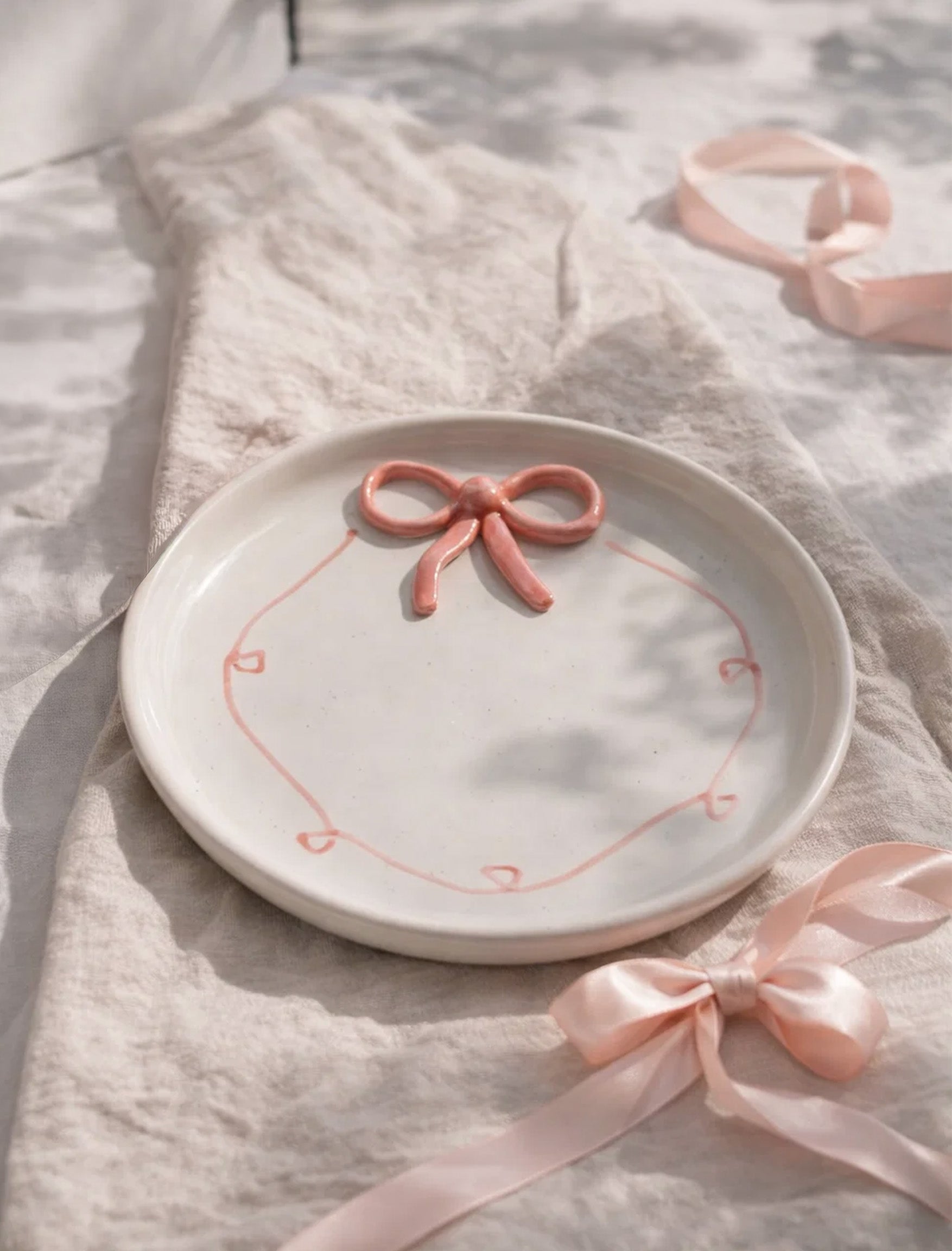 🎀 Bow Ceramic Plate | 8-inch Ceramic Plate