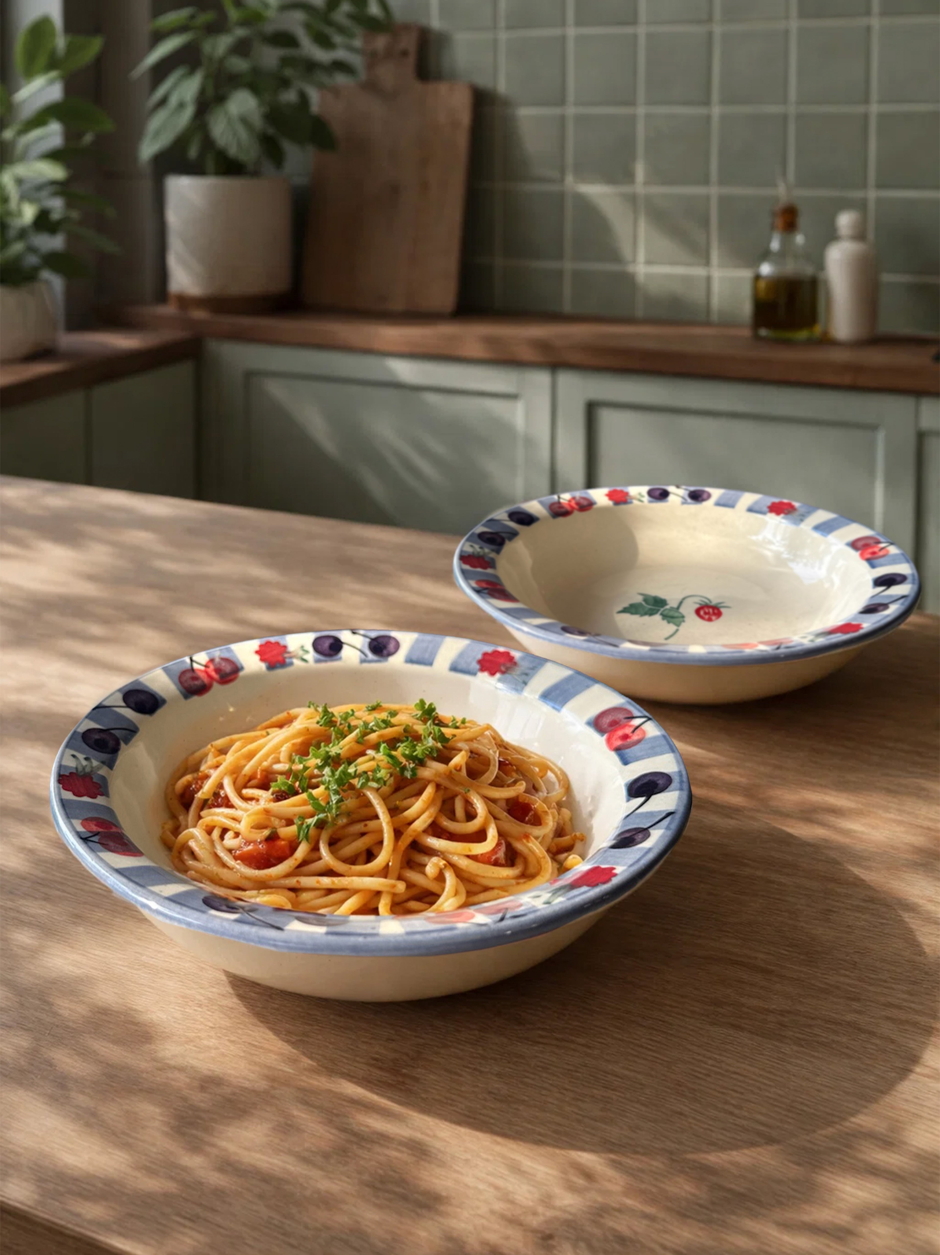 🍓 Berry Garden Pasta Plate (Pack of 2)