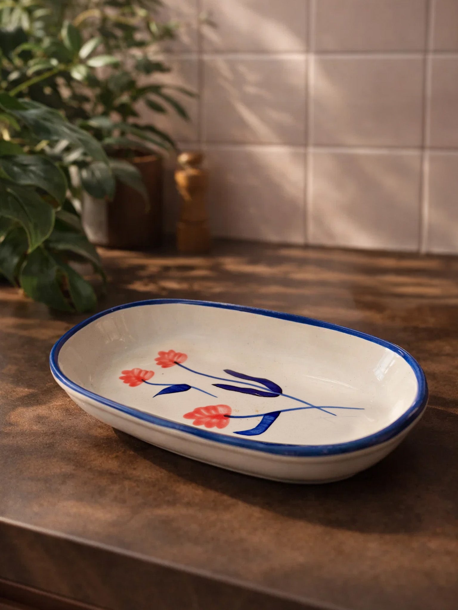 Floral Oval Plate | Beautiful Serving Plate
