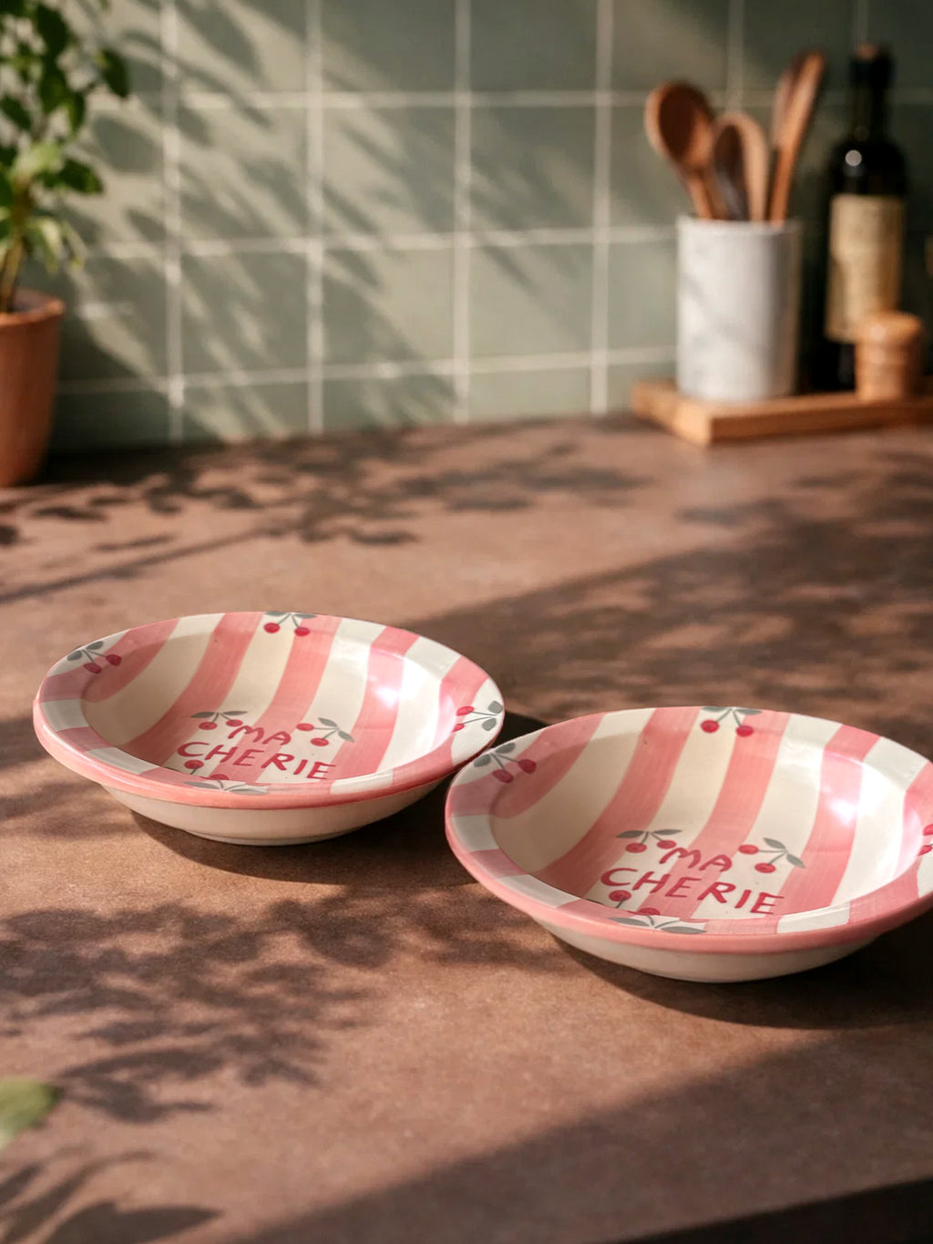 🍒 “Ma Cherie” Pasta Plate (Pack of 2)