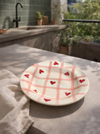 Checks Hearts Pasta Plate