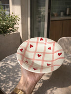 Checks Hearts Pasta Plate