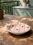 Checks Hearts Pasta Plate