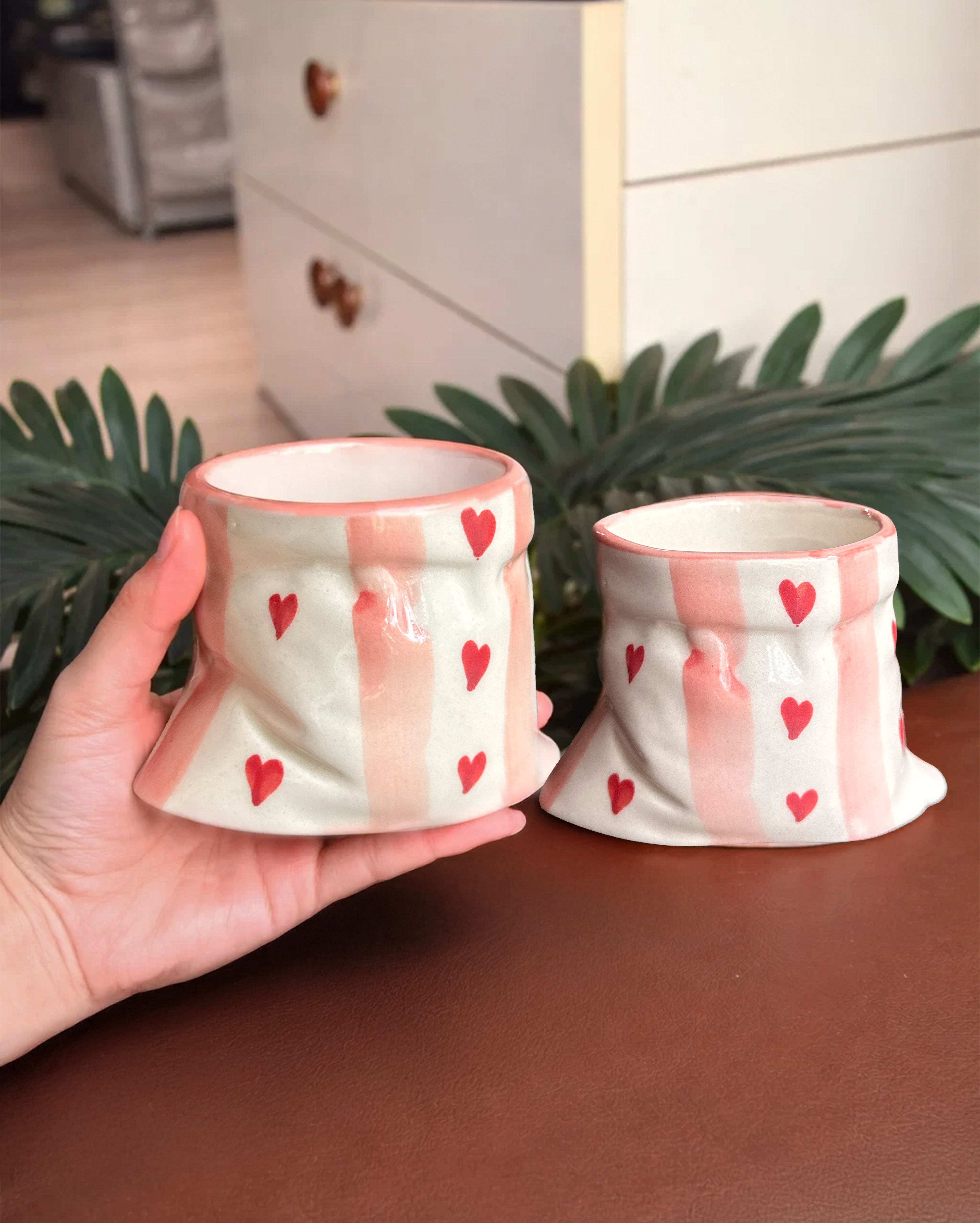 ❣️ Potli Heart Glasses (Pack of 2) | Unique, Playful Glass