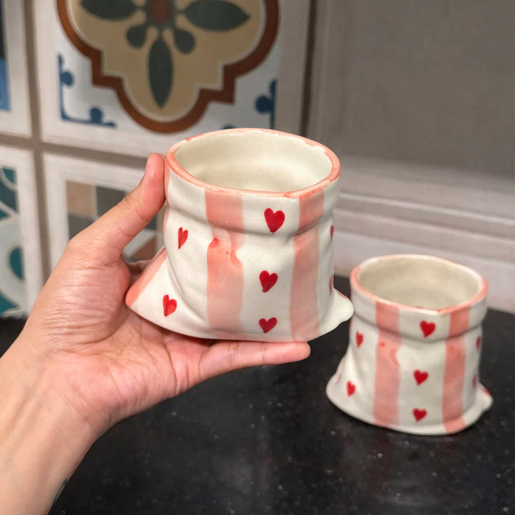 ❣️ Potli Heart Glasses (Pack of 2) | Unique, Playful Glass